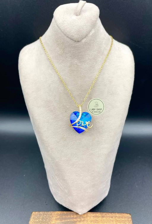 خرید گردنبند قلب آبی خاص
