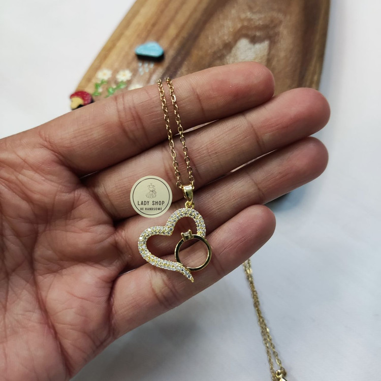 خرید گردنبند قلب استیل رنگ ثابت