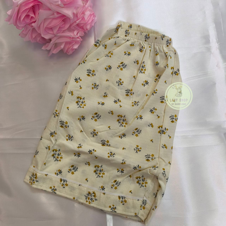 ست نخی تیشرت و شلوارک زنانه